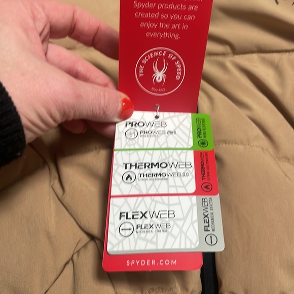 Spyder Thermaweb Jacket beige large new with tags - Picture 3 of 7